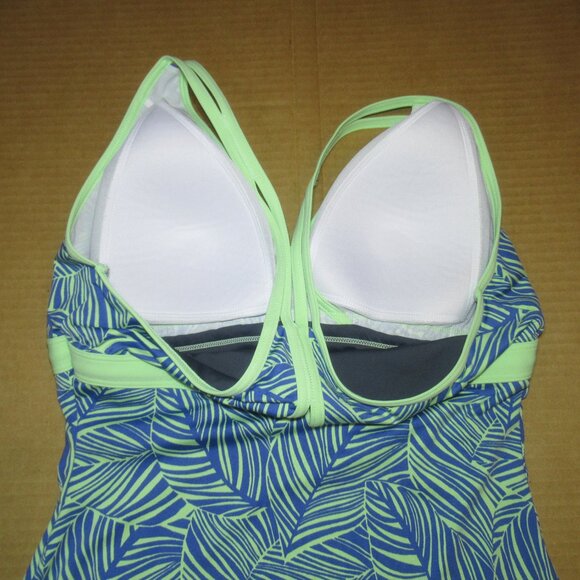 L.L.Bean Palm Leaf Print One-Piece Swimsuit | Size 12 Regular | UPF 50+ - Picture 6 of 9